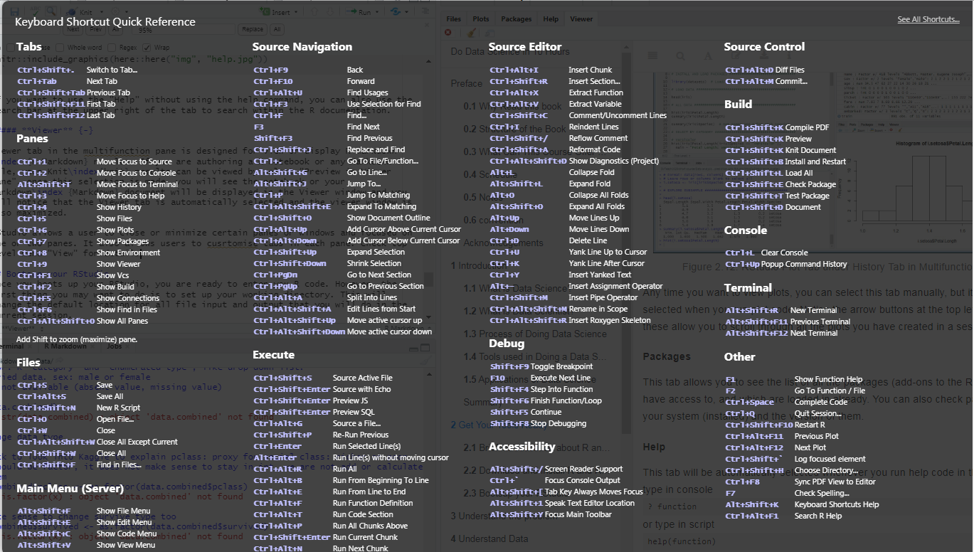 RStudio KeyBoard Shortcuts