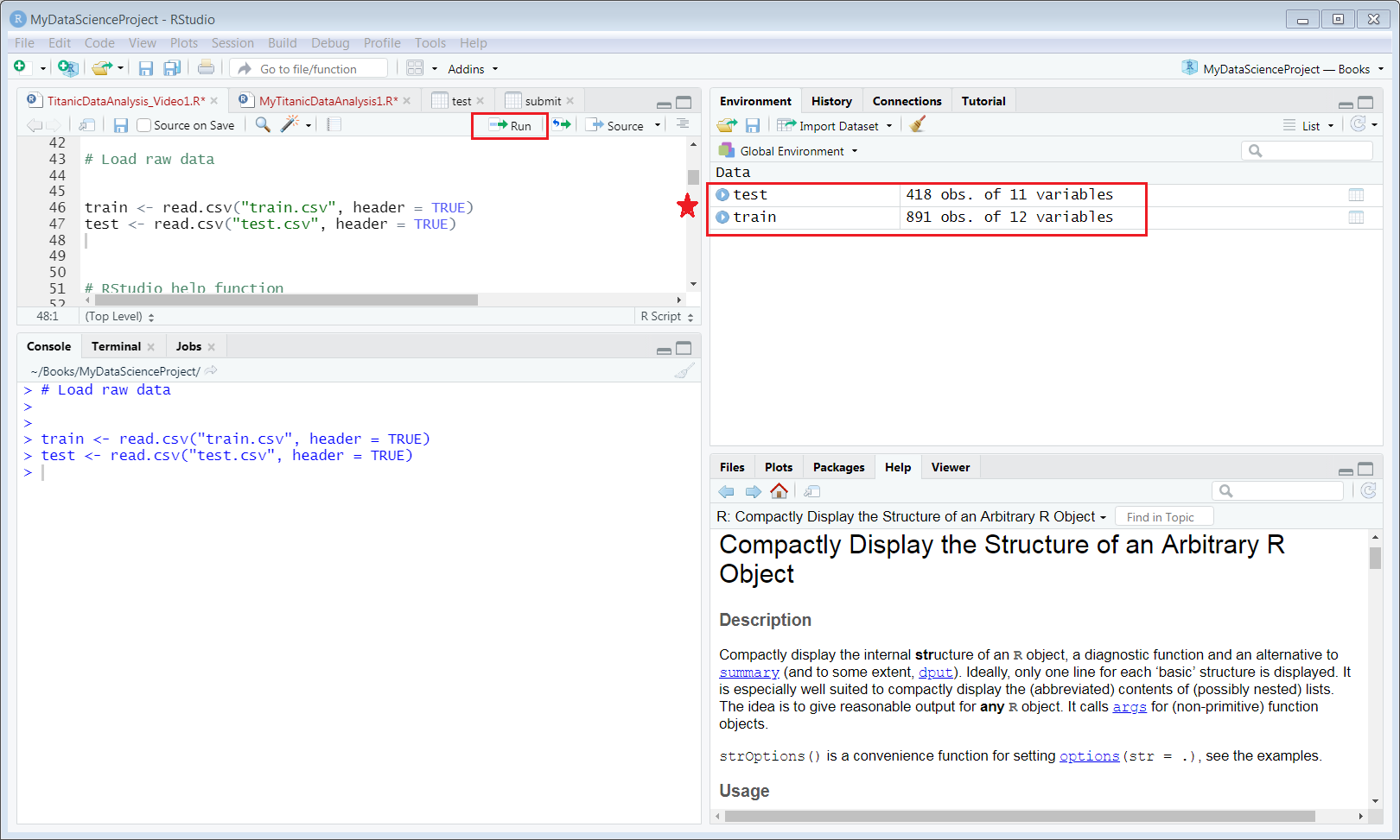 Screen capture of import raw data