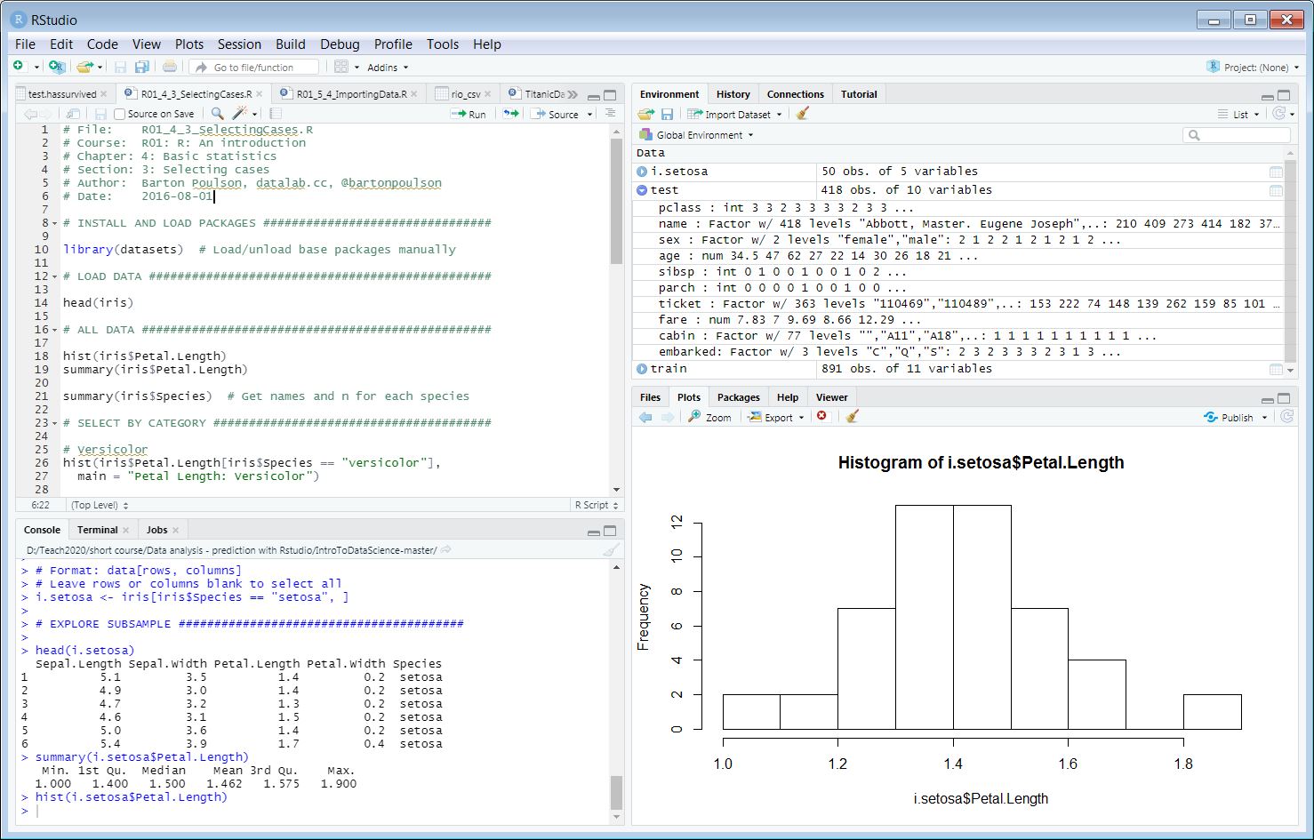 RStudio **Plot** Tab under History Tab in Multifunction Pane