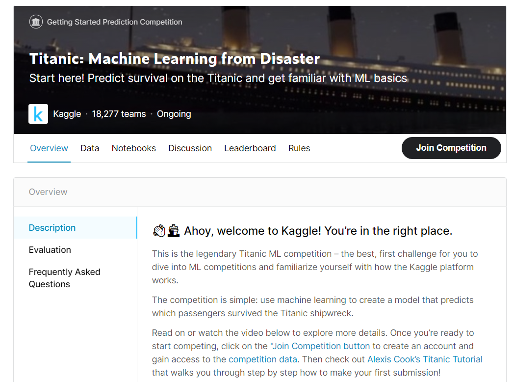 Kaggle Competition on Titanic